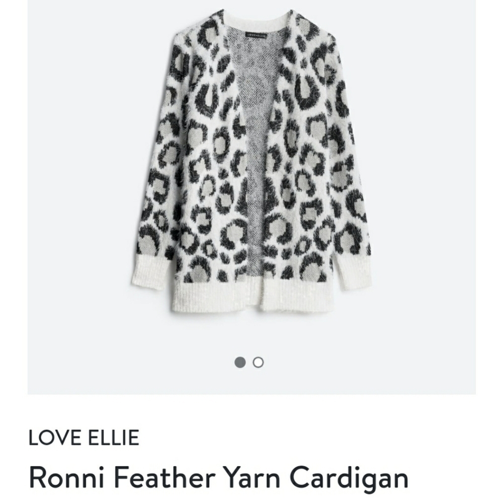 Leopard Printed Love Ellie Feather Yarn Cardigan